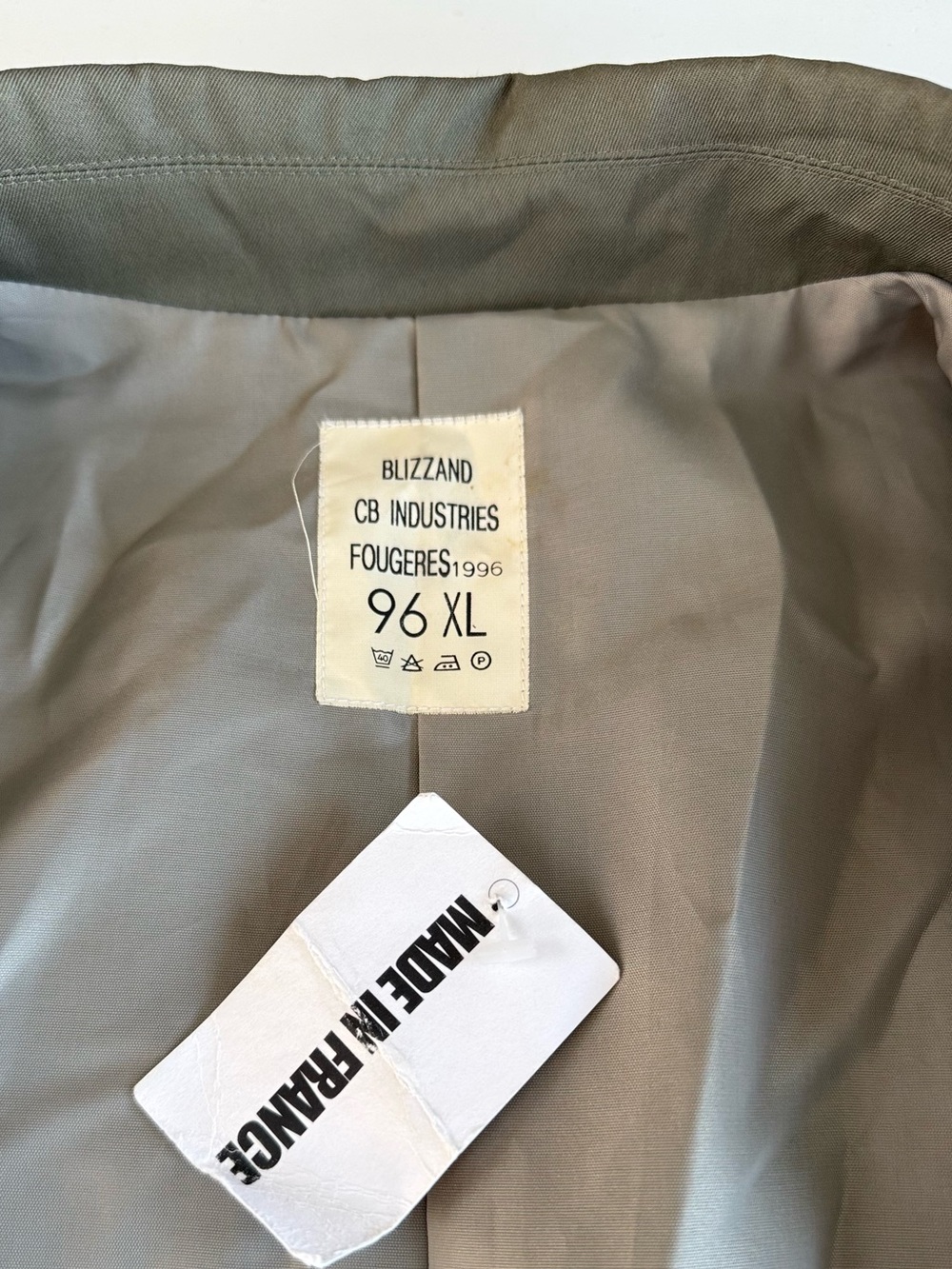 Vintage CB Industries Gray Trench Coat Made in France Deadstock Sz XL - Picture 4 of 13